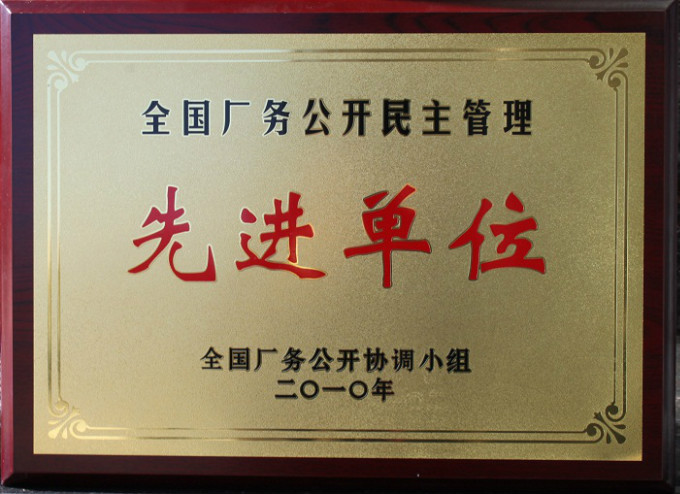 2010全國廠務公開先進單位
